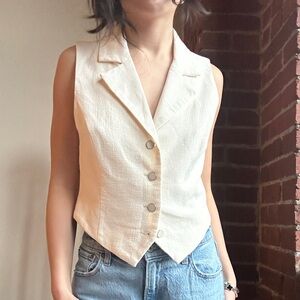 Rachel Zoe Ivory Textured Vest